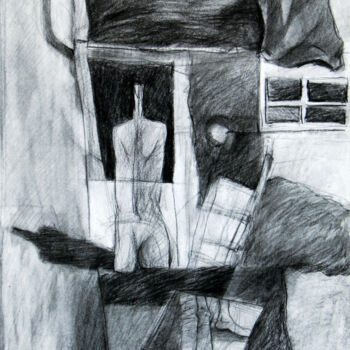 Tekening getiteld "End of darkness" door Abbas Timareh, Origineel Kunstwerk, Conté