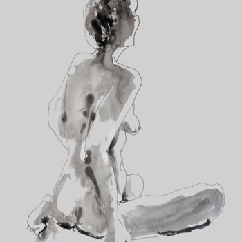 Tekening getiteld "Aline" door Patrick Briere, Origineel Kunstwerk, Inkt
