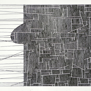 Dessin intitulée "At the edge of Byza…" par Stephen Grossman, Œuvre d'art originale, Encre