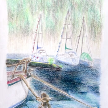 Drawing titled ""L'attache"" by Gaëlle, Original Artwork, Pencil