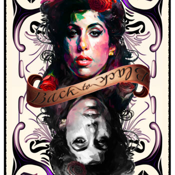Digitale Kunst mit dem Titel "Back to black - Amy…" von Pierre Duquoc, Original-Kunstwerk, Digitale Malerei