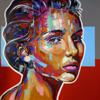Pittura intitolato "Face 39" da Wojciech Bąbski, Opera d'arte originale, Acrilico