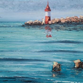 Картина под названием "Lighthouse №2" - Elena Petrova, Подлинное произведение искусства, Масло