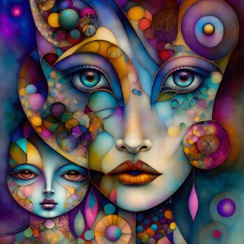 Digital Arts με τίτλο "New influencers" από L.Roche, Αυθεντικά έργα τέχνης, Ακουαρέλα
