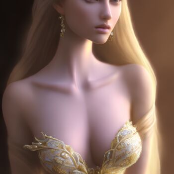 Digitale Kunst getiteld "An Royal Woman" door Mystic Muse, Origineel Kunstwerk, AI gegenereerde afbeelding