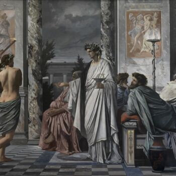 绘画 标题为“Le symposium de Pla…” 由Anselm Feuerbach, 原创艺术品, 油
