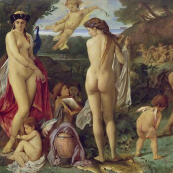 绘画 标题为“Le jugement de Paris” 由Anselm Feuerbach, 原创艺术品, 油