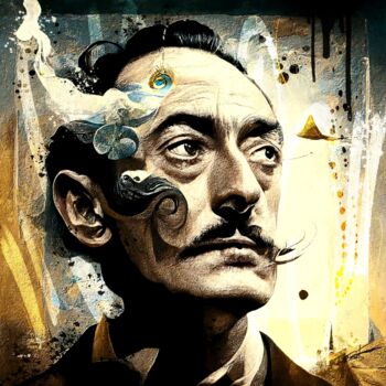 Digitale Kunst mit dem Titel "Salvador Dali" von Frédéric Font (Chroma), Original-Kunstwerk, Digitale Malerei Auf Keilrahmen…