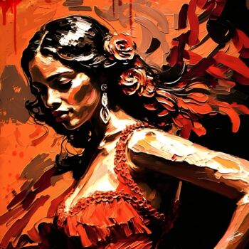 Digital Arts με τίτλο "Flamenco V3" από Frédéric Font (Chroma), Αυθεντικά έργα τέχνης, Ψηφιακή ζωγραφική