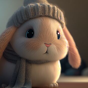 Arte digitale intitolato "Cute little Rabbit" da Kenny Landis, Opera d'arte originale, Immagine generata dall'IA