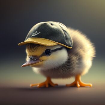 제목이 "Cute little Duck wi…"인 디지털 아트 Kenny Landis로, 원작, AI 생성 이미지