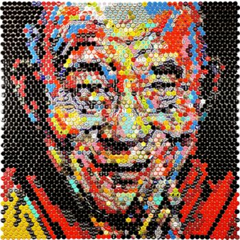 Collages intitolato "Dalai Lama 2023" da Henning Leuschner, Opera d'arte originale, Collages