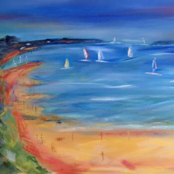 Peinture intitulée "TEMPS CALME" par Sylvie Tricard, Œuvre d'art originale, Huile Monté sur Châssis en bois