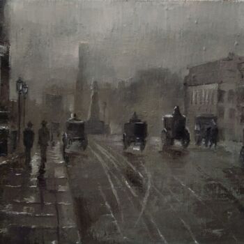 「Old Paris (50x40cm,…」というタイトルの絵画 Kamsar Ohanyanによって, オリジナルのアートワーク, オイル ウッドストレッチャーフレームにマウント
