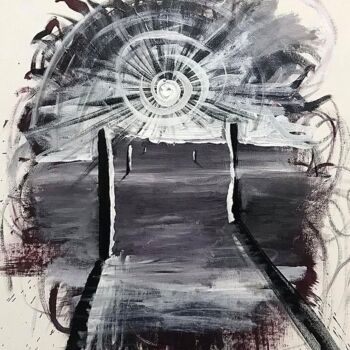 Painting titled "window to another s…" by Vaxo Lang, Original Artwork, Acrylic