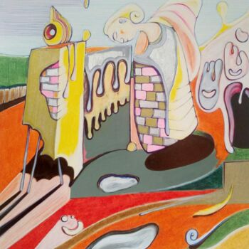 Pittura intitolato "The angel is crying" da Sentio O.M.T., Opera d'arte originale, Acrilico