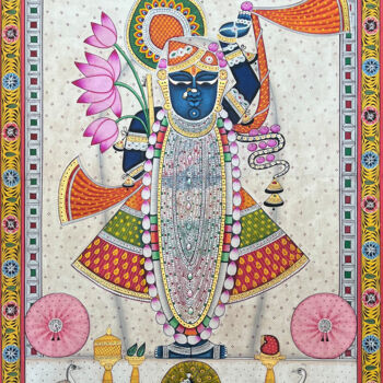 Painting titled "Pichwai Painting (…" by Kailesh Jee, Original Artwork, Acrylic