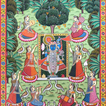 「Pichwai Painting (…」というタイトルの絵画 Kailesh Jeeによって, オリジナルのアートワーク, アクリル