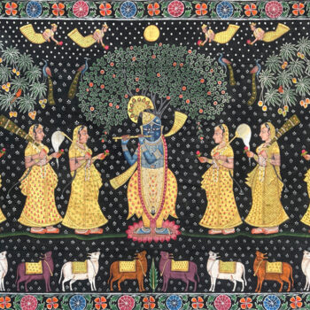 Painting titled "Pichwai Painting (…" by Kailesh Jee, Original Artwork, Acrylic