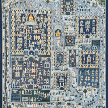 Ζωγραφική με τίτλο "Pichwai Painting (…" από Kailesh Jee, Αυθεντικά έργα τέχνης, Ακρυλικό