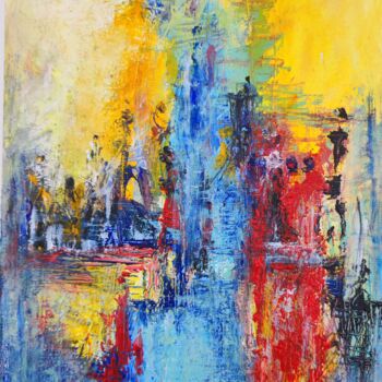 Painting titled "Viaggio urbano" by Ernesto Scivoli (ARTErnestoscivoli), Original Artwork, Acrylic