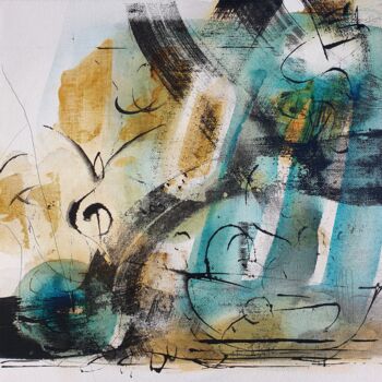 Peinture intitulée "Musique en tête (7)…" par Isabelle Mignot, Œuvre d'art originale, Encre Monté sur Châssis en bois