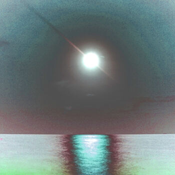 Photography titled "Liquid moonrise" by Sumit Ratta, Original Artwork, Manipulated Photography
