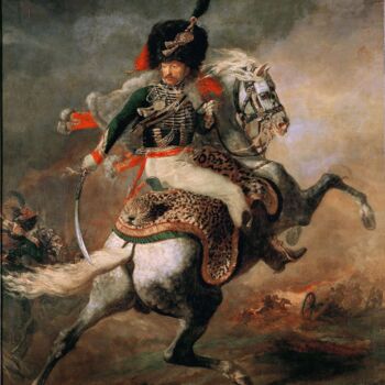 Painting titled "Officier de chasseu…" by Théodore Géricault, Original Artwork, Oil