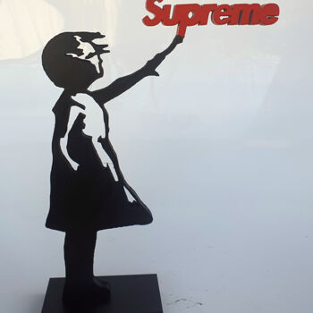 Sculpture titled "PYB Banksy girl Sup…" by Pyb, Original Artwork, Resin