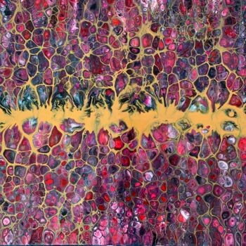 Painting titled "Mosaïque" by Ghislaine Chapuis, Original Artwork, Acrylic Mounted on Wood Stretcher frame