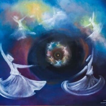 Schilderij getiteld "Love for the Central" door Oriental Empyrean - The Art Gallery, Origineel Kunstwerk, Olie