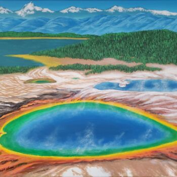 Painting titled "Grand Prismatic Spr…" by Yongqiang Xu, Original Artwork, Acrylic