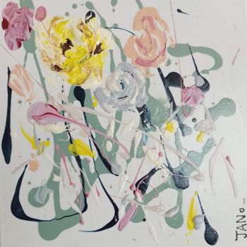 Painting titled "Flowerfall No. 10" by Jan O'Sullivan, Original Artwork, Acrylic Mounted on Wood Panel