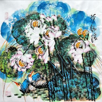 제목이 "Fun in the lotus po…"인 미술작품 Dayou Lu로, 원작, 안료