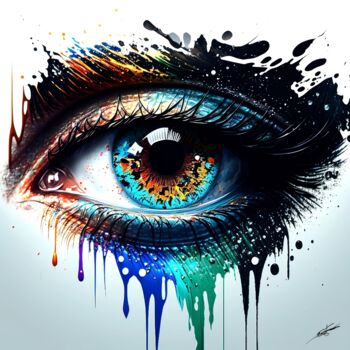 Digital Arts titled "Iris mystique" by Frédéric Font (Chroma), Original Artwork, Digital Painting