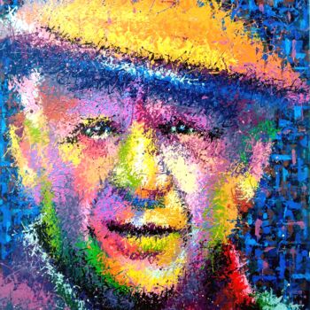 绘画 标题为“Pablo Picasso” 由Анатолий Рабков, 原创艺术品, 丙烯 安装在木质担架架上