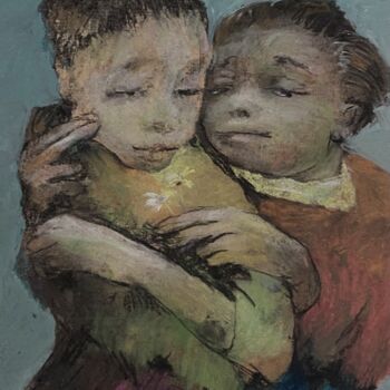 Peinture intitulée "Le petit fleur" par André Sofine, Œuvre d'art originale, Pastel
