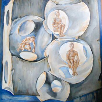 Painting titled "We Are Not Alone!" by Daniela Trandafir, Original Artwork, Oil