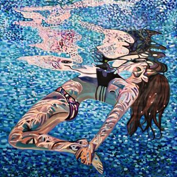 Schilderij getiteld "Underwater No 5 / 1…" door Alexandra Djokic, Origineel Kunstwerk, Acryl
