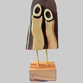 Sculpture intitulée "Le couple" par Georges Lievre, Œuvre d'art originale, Bois