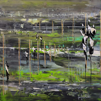 Painting titled "A PERTE DE VUE 2023" by Jean-Humbert Savoldelli, Original Artwork, Acrylic Mounted on Wood Stretcher frame