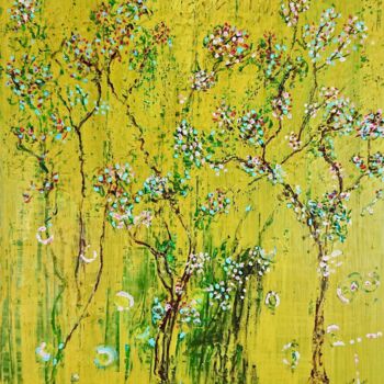 Peinture intitulée "Variation jaune" par Georges Lievre, Œuvre d'art originale, Acrylique