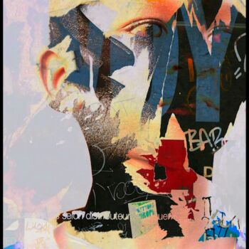 Photographie intitulée "Face 3," par Borrel, Œuvre d'art originale, Photographie numérique Monté sur Plexiglas