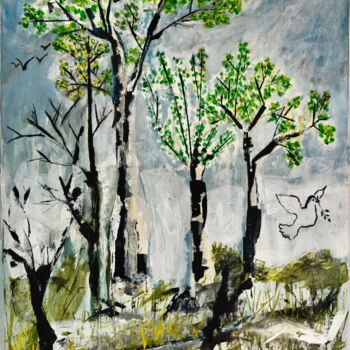 Peinture intitulée "Paix des bois" par Georges Lievre, Œuvre d'art originale, Acrylique