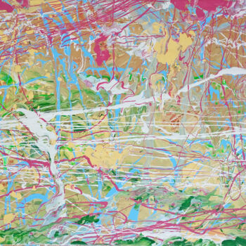 Painting titled "Walk in the Woods" by Oberlin The Artist, Original Artwork, Acrylic