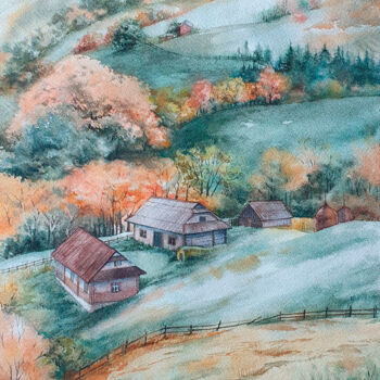 "Kiss of autumn" başlıklı Tablo Svitlana Natarova tarafından, Orijinal sanat, Suluboya