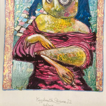 Peinture intitulée "Kayçotomatik Stazio…" par Marcelle Delacité, Œuvre d'art originale, Aquarelle