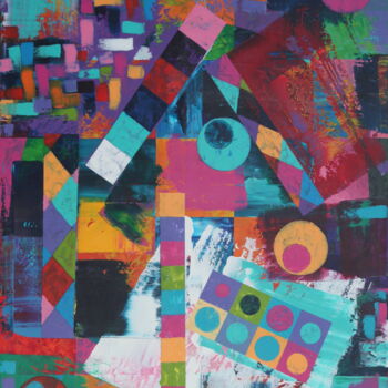 Pintura intitulada "Retalhos Quatro" por Emanuel Aguiar, Obras de arte originais, Acrílico