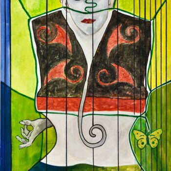 Peinture intitulée "Gilet jaune" par Georges Lievre, Œuvre d'art originale, Acrylique