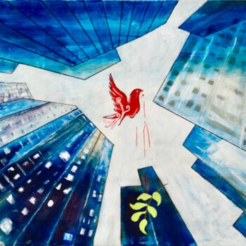 Peinture intitulée "Guerre et paix" par Georges Lievre, Œuvre d'art originale, Acrylique